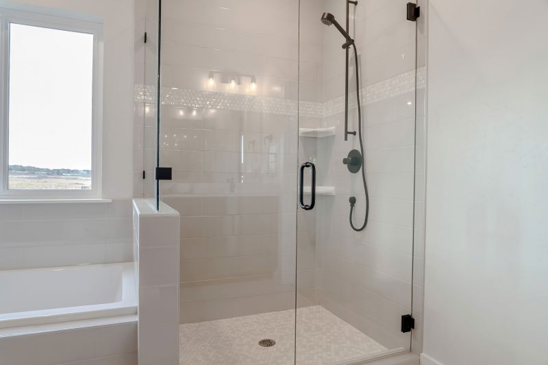 Glass Shower with Black Frame Accents